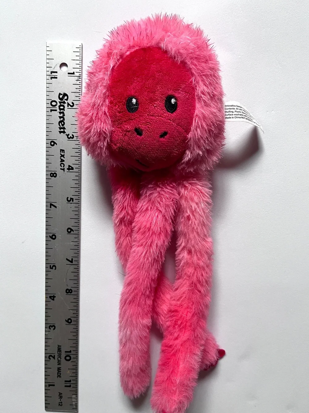 Dog toy- Plush Pink Octopus Toy - Soft Long-Legged Stuffed Animal- 11.5 inches